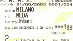 Biglietto treno ordinario Ferrovie Nord Milano